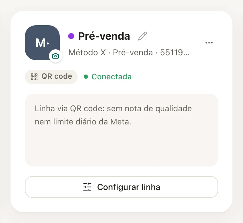 Linha QR code: sem nota de qualidade nem limite diário da Meta.